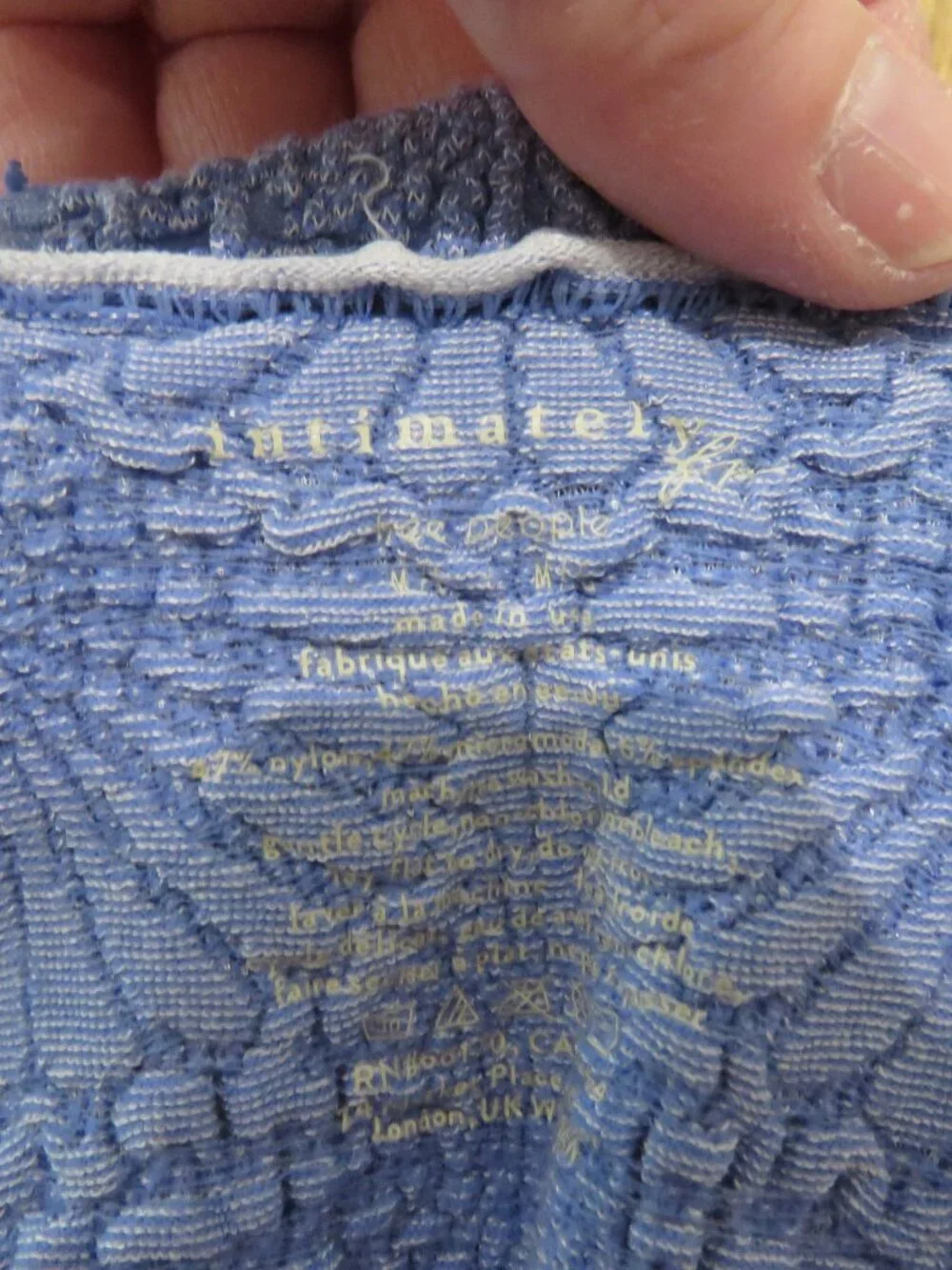 INTIMATELY FREE PEOPLE Love Letter Cami Top Amparo Blue Texture Floral Pastel - Picture 12 of 12